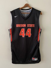 Nike Team Oregon State Beavers Basketball Jersey Size Large Black Orange #44