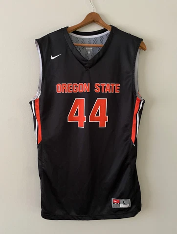 Nike Team Oregon State Beavers Basketball Jersey Size Large Black Orange #44 Cover