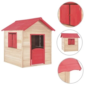 Kinderspielhaus Tannenholz Rot - Bild 1 von 9
