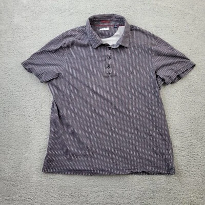 Tom James Polo Mens XL Black Red Cotton Short Sleeve Shirt - Image 1 of 4