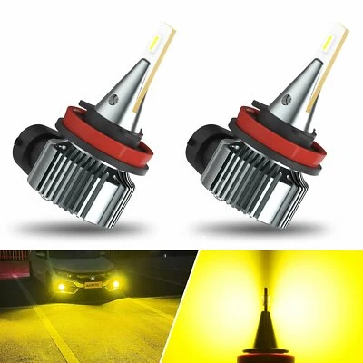 H11 H8 LED Bulbs 3000K Golden Yellow Super Bright Fog Light DRL High Power GUS - Image 1 of 4