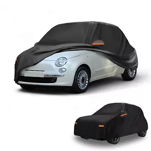 Car Cover Waterproof All Weather for Fiat 500 2007-2022 Black 210D-PU - Foto 1 di 8