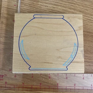 Posh Impressions “Fish Bowl” Wooden Stamp by Rubber Stampede Z063H - Picture 1 of 4