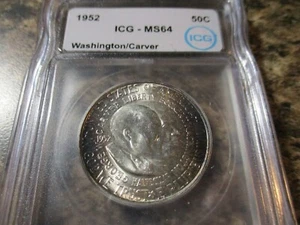 1952 WASHINGTON-CARVER 50C COMMEMORATIVE ICG MS64 TONED 801 - Picture 1 of 2