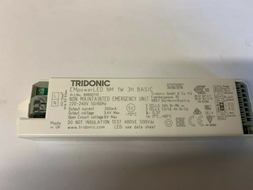 TRIDONIC EMPOWER LED NM 1W 3H BASIC NICHT GEWARTET NOTFALLGERÄT