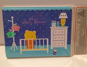 Hallmark süßer Teddybär Baby Dusche Einladungen 8er Set mit Umschlägen Neu in Verpackung - Bild 1 von 1