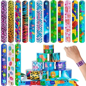 Slap Bracelets for Kids Party Favors 48Pcs Goodie Bag Stuffers Snap Bracelets... - Picture 1 of 7