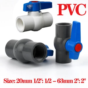 PVC Ball Valve Female Threaded For 1/2" 3/4" 1" 1-1/4" 1-1/2" 2":2" Pipe 1-5PCS - Picture 1 of 9