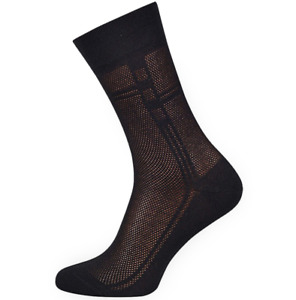 Black Breathable Mens Cotton Dress Socks Ultra Thin Socks 5 Pack, size 11-13