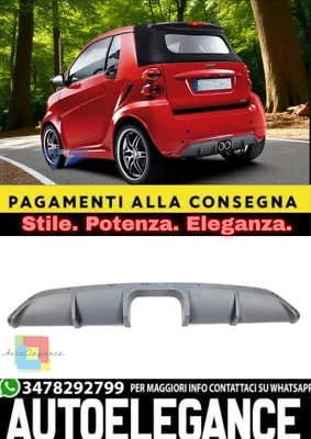 💫Diffusore Posteriore Look Brabus per Smart Fortwo (451) Coupé / Cabrio💫 - Imagen 1 de 4