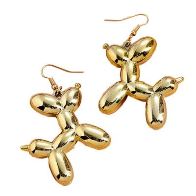 Ohrringe Ballonfigur Hund - Zauberin Clown Zauberassistentin Zaubertrick Magic - Bild 1 von 2