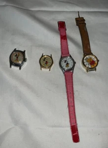 VTG Lot 4 Disney Watches - PARTS AS IS REPAIR - Mickey/Minnie Mouse Winnie Pooh - Picture 1 of 10