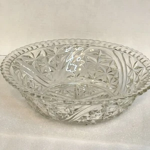 Anchor Hoching Stars and Bars Serving Bowl Large 10.75” X 3” Deep, 2 Quart Clear - Picture 1 of 8