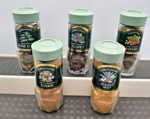 Vintage McCormick Spice Jars Sage Green Lid Lot of 5 - Picture 1 of 7