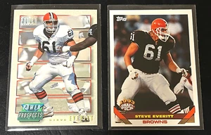 STEVE EVERITT ROOKIES (2) 1993 PROSET POWER RC & 1993 TOPPS RC #649 MICHIGAN - Foto 1 di 1