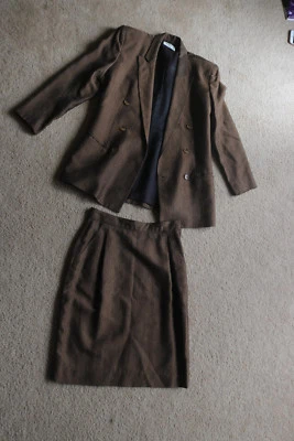 Morning Ady Mujer’s Falda Traje Marrón Chaqueta Talla 8 Falda Talla 8 Foto 1 de 4