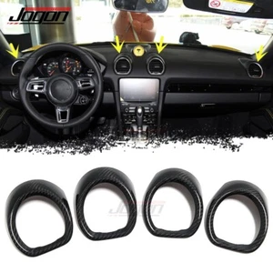 Real Carbon Fiber Dashboard Air Vent Outlet Cover For Porsche 718 Cayman Boxster - Picture 1 of 10