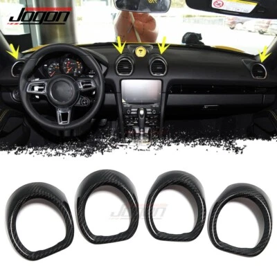 Real Carbon Fiber Dashboard Air Vent Outlet Cover For Porsche 718 Cayman Boxster - Image 1 of 4