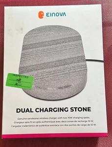 Einova Wireless Dual Charging Stone w/ 10W Fast Charging SANDSTONE RTL$119 - Zdjęcie 1 z 2