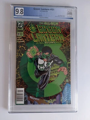 Green Lantern V3 #51 PGX 9.8 white pages Newsstand edition - Image 1 of 2