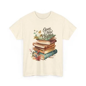 Open A New Chapter Books Watercolor Tee, Women's T-shirt, Reading Lover Gift - Picture 1 of 37