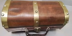 Wood And Brass Tresure Box - Picture 1 of 6