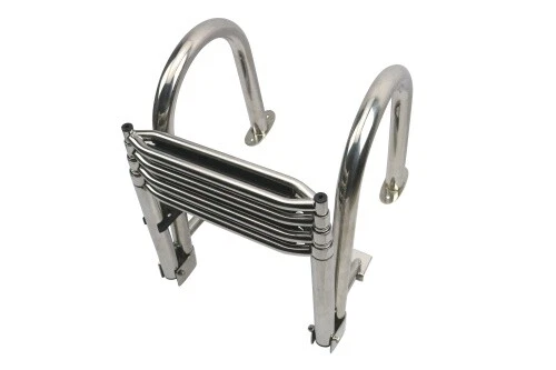 Badeleiter Bootsleiter Edelstahl A4 teleskop 4 Stufen mit Handlauf Boot Yacht - Bild 1 von 4