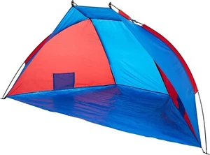 Strandzelt 2-Sitzer Meer Camping Tragbar Sonnenschirm Sonnenschutz Uv Wind - Bild 1 von 6