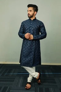 Men Kurta Indian Set Pakistani Kurta Pyjama Suits Sherwani Wedding Party Groom L - Picture 1 of 13