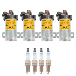 Bosch 4 Ignition Coil 4 Double Iridium Spark Plug Kit For Fiat 124 Spyder 1.4 L4 - Picture 1 of 1