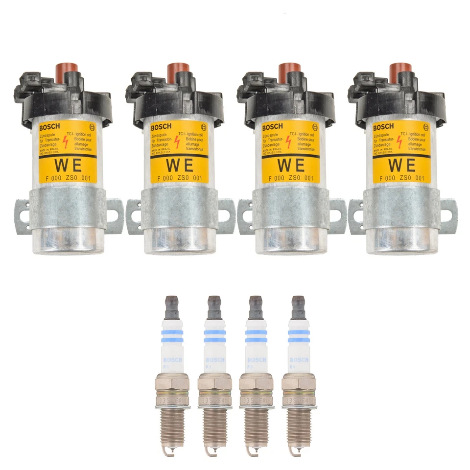 Bosch 4 Bobinas de Encendido 4 Doble Iridio Kit de Bujías para Fiat 124 Spyder 1.4 L4 Foto 1 de 1