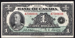 Canada 1935 $1 One Dollar Osborne Towers - A 7300616 XF? - Picture 1 of 2