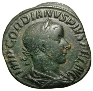 Gordiano III (238-244 DC) Æ Sestercio, Apolo - Imagen 1 de 6