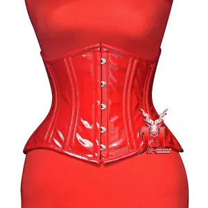Corsetto sotto petto corsetto in vernice PVC nero 34~56 corsetto corsetti Hi-24 - Foto 1 di 6