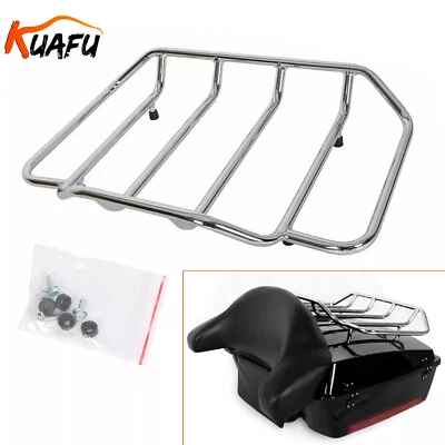 Chrome Luggage Top Rack Fit For Harley Touring Road King Street Glide - Image 1 of 4