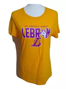 Fanatics LA Lakers Lebron GOAT T Shirt Yellow Women’s large - Picture 1 of 6