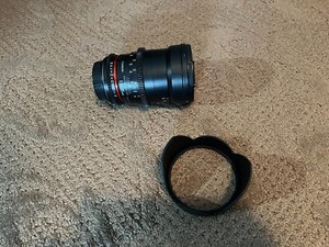 Canon EF Rokinon 35mm Cine T1.5 AS UMC II Full Frame Lens with Hood and Caps