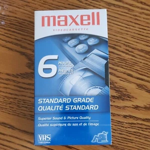 New 6 Hours Maxell Stardard Grade Blank VHS Video Cassette Tape T-120 Sealed - Picture 1 of 6