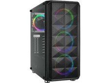 Rosewill ATX Mid Tower Gaming PC Computer Case with Dual Ring RGB LED Fans, 360m