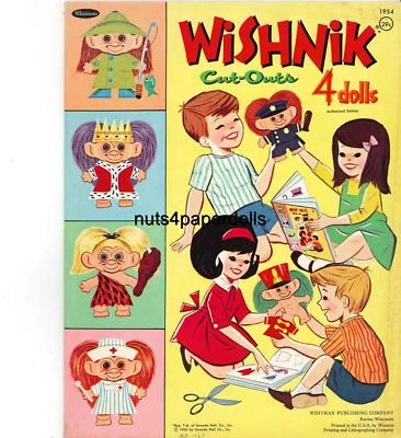 VINTAGE UNCUT 1965 WISHNIKS PAPER DOLL HD~LASER ORG SZ REPRODUCTION~LO PR~HI Q