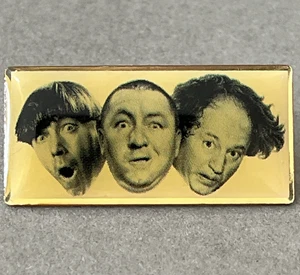 Vtg Three Stooges Classic Lapel Pin Larry Curly Moe Portrait - Picture 1 of 9