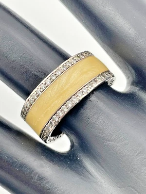 ANEL PANDORA ALE 925 PRATA CORAÇÕES DE PANDORA ESMALTE CZ 8,7 MM TAMANHO 7 2331 - Imagem 1 de 4