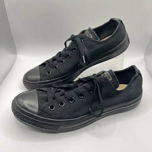 Converse Trainers All Star Triple Black Canvas Low Shoes - Women's Size UK 7 - Picture 1 of 19