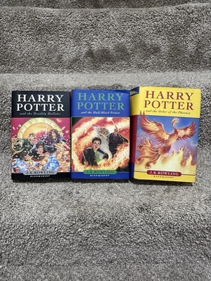 Rare Set Bloomsbury HARRY POTTER FIRST EDITIONS HC/DJ Years 5,6,7 Foto 1 de 4