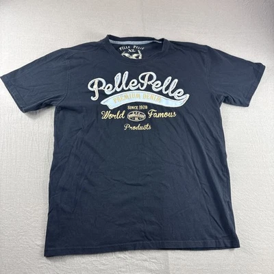 Camiseta Pelle Pelle Para Hombre XL Azul Manga Corta Bordada Hip Hop Y2K Patinador Años 90 Foto 1 de 4