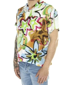 NEW Obey Requiem Woven Floral Shirt Golden Brown Multi Color  Sz L - Picture 1 of 14