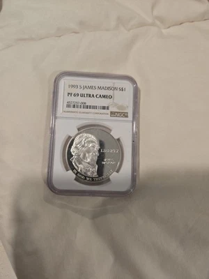1993-S $1 James Madison Silver Commemorative Dollar NGC PF69 Ultra Cameo - Image 1 of 2