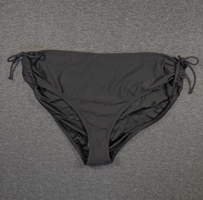 CALIA Womens XL Swim Bottom, Pure Black - Adjustable Rise Ruched Side Bikini NWT - Image 1 of 3