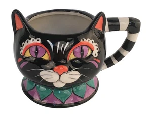 Taza de café Black Cat 22343 3D esculpida figura cerámica 16 oz taza de té cielo azul - Imagen 1 de 1