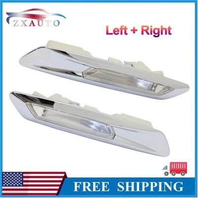 For BMW 528i 535i 550i F10 2PC Side Marker Turn Signal Amber Light Silver Tone - Imagem 1 de 4